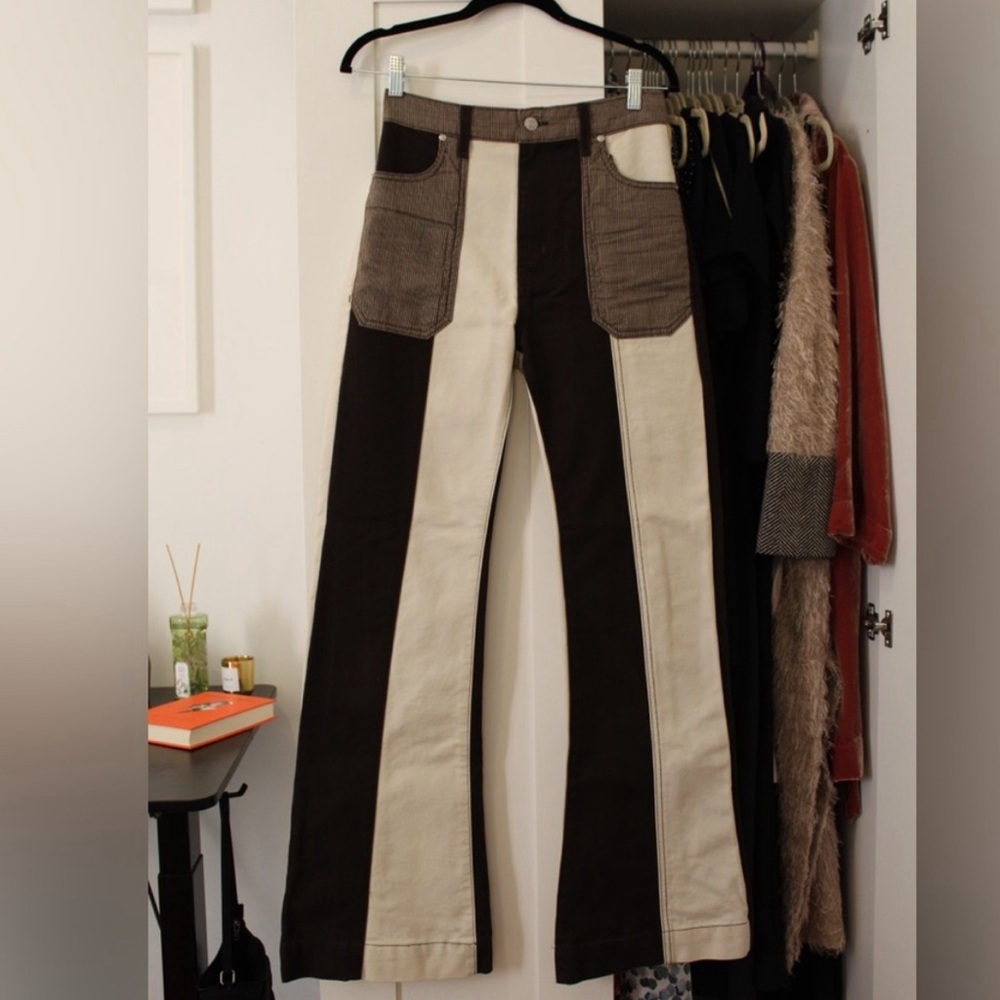 Revive patchwork wide leg jeans size 32. NWOT